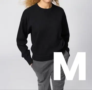 [ 완판템 ] UNIQLO :C 스무스 코튼 크루넥 스웨터 M 블랙