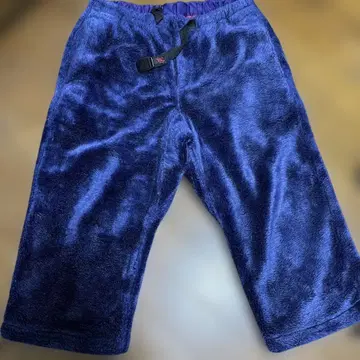 네이비 플리스 와이드 팬츠