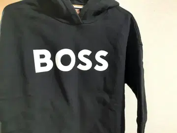 HUGO BOSS 후드 부착 후드티 블랙