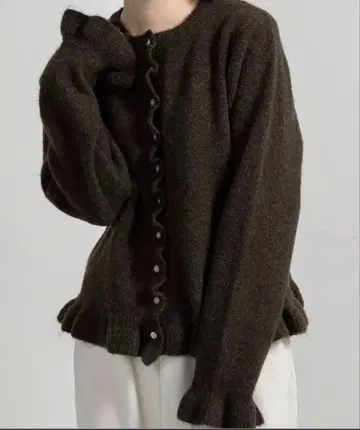 lawgy 프릴 커프스 플레어 가디건