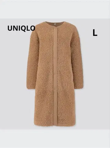 유니클로 보아 플리스 노카라 코트
