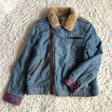 [ 티티카카 ] 라이더스 보아 데님 자켓 블루종 아우터 프리 사이즈