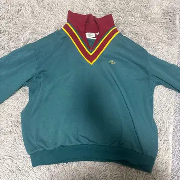 Lacoste V넥 스웨터 그린