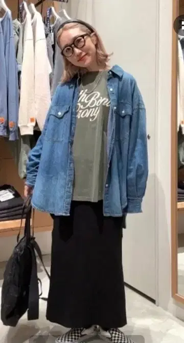 베이플로우 데님 오버 셔츠