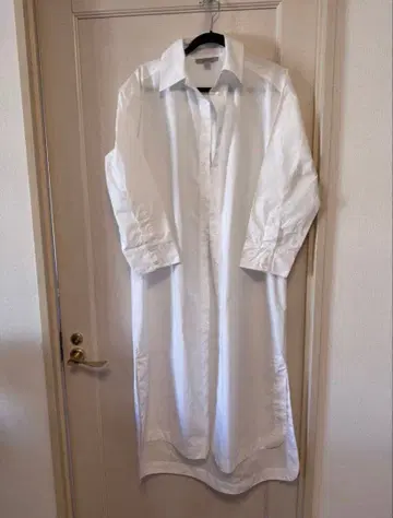 AllSaints DELPHINE 화이트 롱 셔츠 원피스