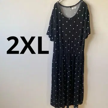 물방울 패턴 캐주얼 원피스 [ 2XL ] 모노톤