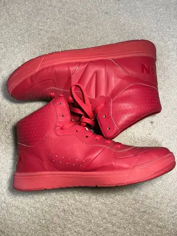 VISION 하이컷 스니커즈 레드 27.5cm 댄스