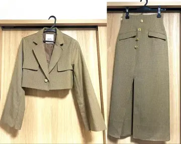 dazzlin 지퍼 슬리브 자켓 하이웨스트 스커트 셋업