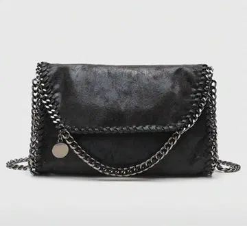 블랙 가죽풍 숄더백