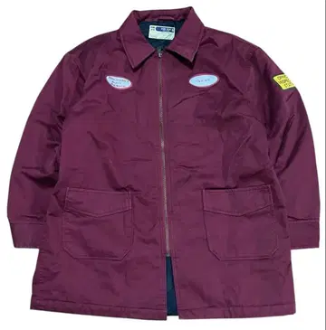 80s 90s 빈티지 와펜 와인 레드 워크 자켓