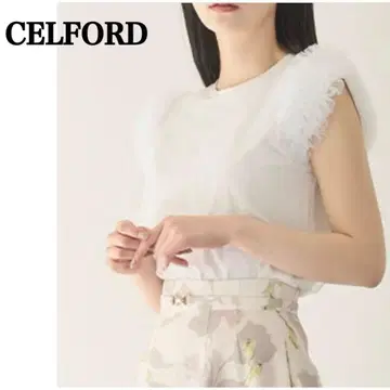 셀포드 튤슬리브 레이어드 티셔츠 화이트