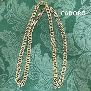 CADORO 골드톤 더블 체인 목걸이 90cm