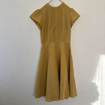 레이디 아젤 원피스 반팔 머스타드 S 허리 절개 스타일업