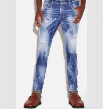 슬림핏 데미지 데님 팬츠