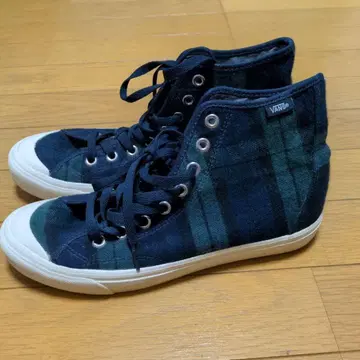 VANS 하이컷 스니커즈 네이비/그린 체크 (미사용 새상품)
