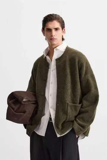 미사용 ZARA 가디건 다크 그린