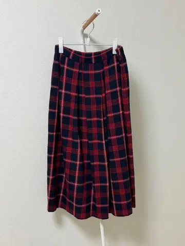 OUVERT 체크 무늬 롱 스커트