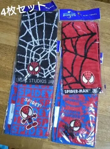 스파이더맨 타월 4개 세트 유니버셜 스튜디오 재팬