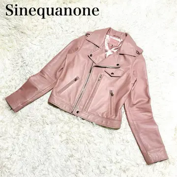 초레어 시네카논 램 가죽 더블 라이더 자켓 핑크