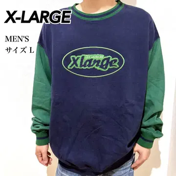 X-LARGE 맨투맨 파일 로고 자수 컬러