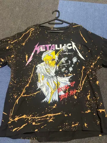Metallica 스플래터 프린트 T셔츠