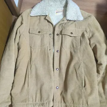 코듀로이 베이지 보아 옷깃 자켓