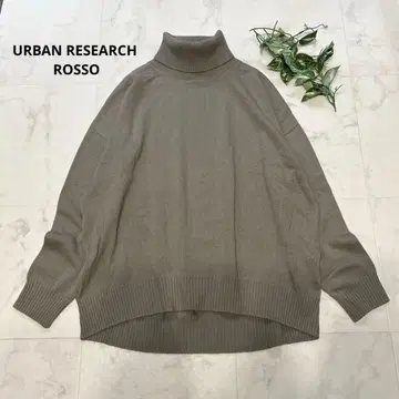 URBAN RESEARCH ROSSO 하이넥 풀오버 니트 베이지