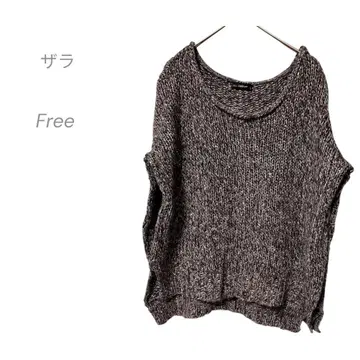 ZARA 알파카 혼방 니트 스웨터 프리 사이즈 자라 라메 믹스