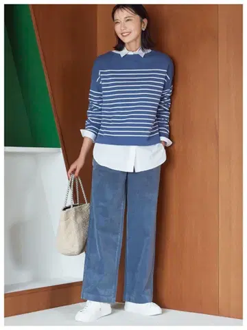 미사용 빅 사이즈 44 [세탁 가능] 23구 벨벳 스트레치 와이드 팬츠