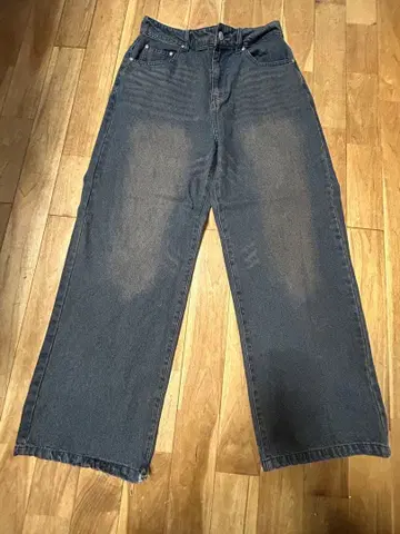 다크 그레이 와이드 레그 데님