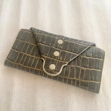 히로코 하야시 ANGELO(앙제) 장지갑 소가죽 지갑 악어 엠보싱