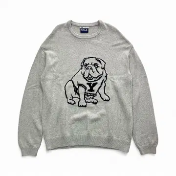 A2F11 ZARA YALE 대학 불독 코튼 니트 XL 사이즈