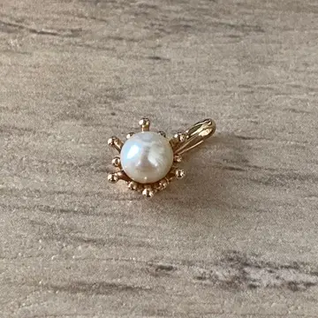 아가 agete k10 펄 목걸이 참 참 밀크 크라운