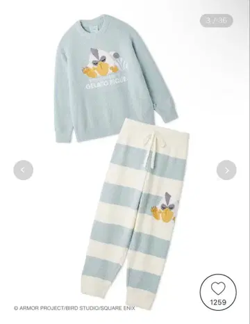 젤라피케 드래곤 퀘스트 베비모코 풀오버 & 보더 롱팬츠 모몬쟈