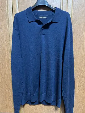 ZARA 울 혼방 피케 셔츠 네이비