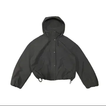 아노락 후드티 블랙 구제 의류 짧은 기장 드로 코드 나일론