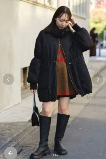 Kastane 캔디 슬리브 리버서블 코트 블랙