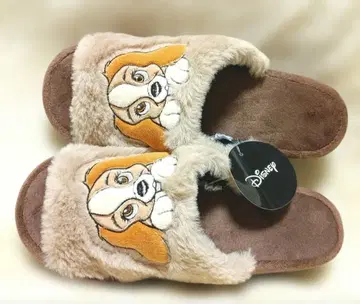 레이디 룸슈즈 퍼 브라운 슬리퍼 디즈니 원더풀 월드