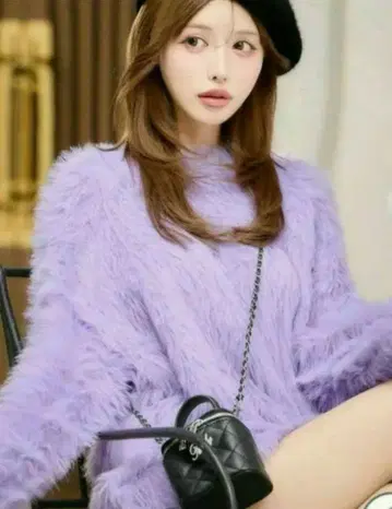 레어!Rady 샤기 니트 라벤더 보라색 M 레이디 스웨터