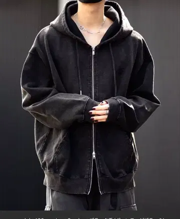 [ CLEL ] 헤비웨이트 로고 자수 풀 집업 후드티