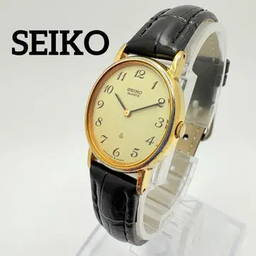 [ 새 배터리 ] 작동품 SEIKO 새 벨트 골드 라운드 손목시계 드레스