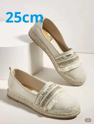 에스파드리유 스타일 슬립온 화이트