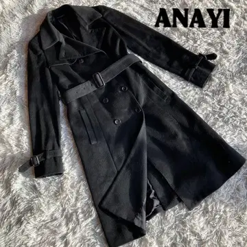 새상품급 ANAYI 아나이 캐시미어 코트 벨트 포함 블랙 36