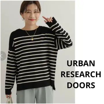 URBAN RESEARCH DOORS 패널 보더 니트