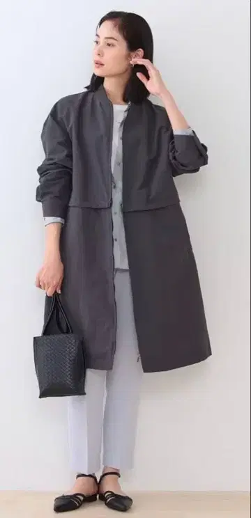 인디비 [ 발수/UV 케어/2WAY ] 숏&롱 블루종 코트