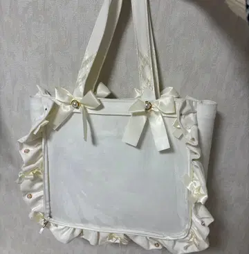 자카마트 프릴 디자인 이타백 A4 사이즈 화이트 이타백