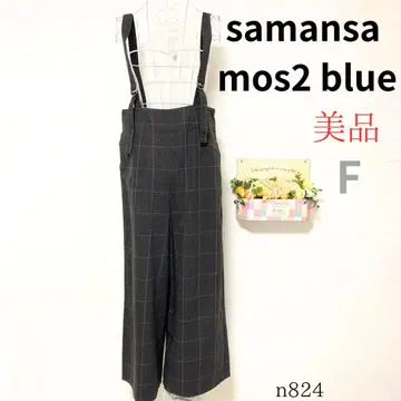 새상품급 [ 사만다 모스모스 블루 ] 여성용 체크 서스펜더 팬츠 F