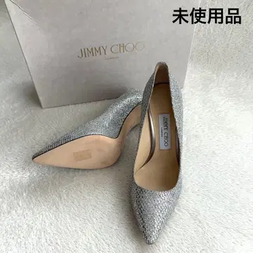 미사용 JIMMY CHOO 지미추 하이힐 펌프스 라메 실버