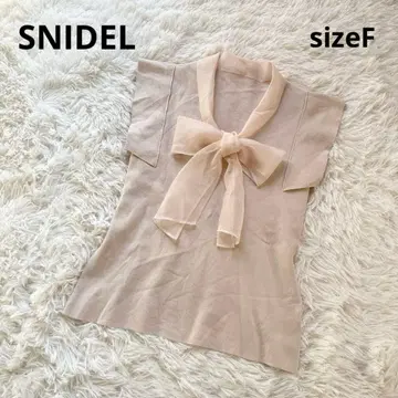 SNIDEL 스나이델 보타이 니트 풀오버 베이지 핑크 베이지