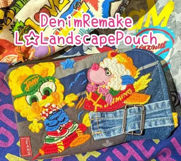 가로형 L자 파우치 데님 리메이크